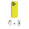 MARSİLYAN™- iPhone 13 Pro Max Kılıf Siluet Minimal Özel Seri - Şeffaf Pasifik Cam Ekran Koruyucu + Shine Kamera Lens - GD