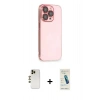 MARSİLYAN™- iPhone 13 Pro Max Kılıf Siluet Minimal Özel Seri - Şeffaf Pasifik Cam Ekran Koruyucu + Shine Kamera Lens - GD