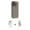 MARSİLYAN™- iPhone 13 Pro Max Kılıf Siluet Minimal Özel Seri - Şeffaf Pasifik Cam Ekran Koruyucu + Shine Kamera Lens - GD