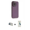 MARSİLYAN™- iPhone 13 Pro Max Kılıf Siluet Minimal Özel Seri - Şeffaf Pasifik Cam Ekran Koruyucu + Rainbow Kamera Lens Koruma Cam - MI