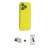 MARSİLYAN™- iPhone 13 Pro Max Kılıf Siluet Minimal Özel Seri - Şeffaf Pasifik Cam Ekran Koruyucu + Rainbow Kamera Lens Koruma Cam - MI