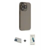 MARSİLYAN™- iPhone 13 Pro Max Kılıf Siluet Minimal Özel Seri - Şeffaf Pasifik Cam Ekran Koruyucu + Rainbow Kamera Lens Koruma Cam - MI