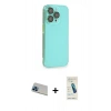 MARSİLYAN™- iPhone 13 Pro Max Kılıf Siluet Minimal Özel Seri - Şeffaf Pasifik Cam Ekran Koruyucu + Rainbow Kamera Lens Koruma Cam - MI