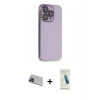 MARSİLYAN™- iPhone 13 Pro Max Kılıf Siluet Minimal Özel Seri - Şeffaf Pasifik Cam Ekran Koruyucu + Rainbow Kamera Lens Koruma Cam - MI