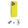 MARSİLYAN™- iPhone 13 Pro Max Kılıf Siluet Minimal Özel Seri - Şeffaf Pasifik Cam Ekran Koruyucu + Metal Kamera Lens Koruma Cam - MR