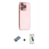 MARSİLYAN™- iPhone 13 Pro Max Kılıf Siluet Minimal Özel Seri - Şeffaf Pasifik Cam Ekran Koruyucu + Metal Kamera Lens Koruma Cam - MR