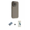 MARSİLYAN™- iPhone 13 Pro Max Kılıf Siluet Minimal Özel Seri - Şeffaf Pasifik Cam Ekran Koruyucu + Metal Kamera Lens Koruma Cam - MR