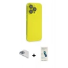 MARSİLYAN™- iPhone 13 Pro Max Kılıf Siluet Minimal Özel Seri - Şeffaf Pasifik Cam Ekran Koruyucu + Pers Alüminyum Kamera Lens - SABE