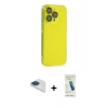 MARSİLYAN™- iPhone 13 Pro Max Kılıf Siluet Minimal Özel Seri - Şeffaf Pasifik Cam Ekran Koruyucu + Pers Alüminyum Kamera Lens - LT