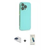 MARSİLYAN™- iPhone 13 Pro Max Kılıf Siluet Minimal Özel Seri - Şeffaf Pasifik Cam Ekran Koruyucu + Pers Alüminyum Kamera Lens - LT