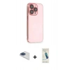 MARSİLYAN™- iPhone 13 Pro Max Kılıf Siluet Minimal Özel Seri - Şeffaf Pasifik Cam Ekran Koruyucu + Pers Alüminyum Kamera Lens - LT