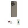 MARSİLYAN™- iPhone 13 Pro Max Kılıf Siluet Minimal Özel Seri - Şeffaf Pasifik Cam Ekran Koruyucu + Pers Alüminyum Kamera Lens - KI