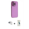 MARSİLYAN™- iPhone 13 Pro Max Kılıf Siluet Minimal Özel Seri - Şeffaf Pasifik Cam Ekran Koruyucu + Pers Alüminyum Kamera Lens - SABE