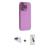 MARSİLYAN™- iPhone 13 Pro Max Kılıf Siluet Minimal Özel Seri - Şeffaf Pasifik Cam Ekran Koruyucu + Pers Alüminyum Kamera Lens - LT