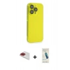 MARSİLYAN™- iPhone 13 Pro Max Kılıf Siluet Minimal Özel Seri - Şeffaf Pasifik Cam Ekran Koruyucu + Pers Alüminyum Kamera Lens - KI