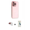 MARSİLYAN™- iPhone 13 Pro Max Kılıf Siluet Minimal Özel Seri - Şeffaf Pasifik Cam Ekran Koruyucu + Pers Alüminyum Kamera Lens - KI