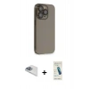 MARSİLYAN™- iPhone 13 Pro Max Kılıf Siluet Minimal Özel Seri - Şeffaf Pasifik Cam Ekran Koruyucu + Pers Alüminyum Kamera Lens - SABE