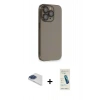 MARSİLYAN™- iPhone 13 Pro Max Kılıf Siluet Minimal Özel Seri - Şeffaf Pasifik Cam Ekran Koruyucu + Pers Alüminyum Kamera Lens - LT
