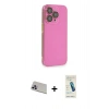 MARSİLYAN™- iPhone 13 Pro Max Kılıf Siluet Minimal Özel Seri - Şeffaf Pasifik Cam Ekran Koruyucu + Rainbow Kamera Lens Koruma Cam - MR