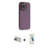 MARSİLYAN™- iPhone 13 Pro Max Kılıf Siluet Minimal Özel Seri - Şeffaf Pasifik Cam Ekran Koruyucu + Rainbow Kamera Lens Koruma Cam - MR