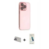 MARSİLYAN™- iPhone 13 Pro Max Kılıf Siluet Minimal Özel Seri - Şeffaf Pasifik Cam Ekran Koruyucu + Rainbow Kamera Lens Koruma Cam - MR