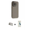 MARSİLYAN™- iPhone 13 Pro Max Kılıf Siluet Minimal Özel Seri - Şeffaf Pasifik Cam Ekran Koruyucu + Rainbow Kamera Lens Koruma Cam - REGD