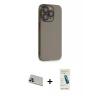 MARSİLYAN™- iPhone 13 Pro Max Kılıf Siluet Minimal Özel Seri - Şeffaf Pasifik Cam Ekran Koruyucu + Rainbow Kamera Lens Koruma Cam - MR