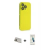 MARSİLYAN™- iPhone 13 Pro Max Kılıf Siluet Minimal Özel Seri - Şeffaf Pasifik Cam Ekran Koruyucu + Rainbow Kamera Lens Koruma Cam - REGD