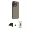 MARSİLYAN™- iPhone 13 Pro Max Kılıf Siluet Minimal Özel Seri - Şeffaf Pasifik Cam Ekran Koruyucu + Raze Metal Kamera Lens - GD
