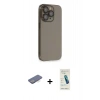 MARSİLYAN™- iPhone 13 Pro Max Kılıf Siluet Minimal Özel Seri - Şeffaf Pasifik Cam Ekran Koruyucu + Renkli Kamera Lens Koruma Cam - MI
