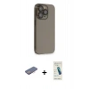 MARSİLYAN™- iPhone 13 Pro Max Kılıf Siluet Minimal Özel Seri - Şeffaf Pasifik Cam Ekran Koruyucu + Renkli Kamera Lens Koruma Cam - PE