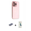 MARSİLYAN™- iPhone 13 Pro Max Kılıf Siluet Minimal Özel Seri - Şeffaf Pasifik Cam Ekran Koruyucu + Renkli Kamera Lens Koruma Cam - MI