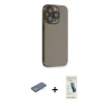 MARSİLYAN™- iPhone 13 Pro Max Kılıf Siluet Minimal Özel Seri - Şeffaf Pasifik Cam Ekran Koruyucu + Renkli Kamera Lens Koruma Cam - YL