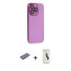 MARSİLYAN™- iPhone 13 Pro Max Kılıf Siluet Minimal Özel Seri - Şeffaf Pasifik Cam Ekran Koruyucu + Renkli Kamera Lens Koruma Cam - PE