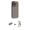 MARSİLYAN™- iPhone 13 Pro Max Kılıf Siluet Minimal Özel Seri - Şeffaf Pasifik Cam Ekran Koruyucu + Renkli Kamera Lens Koruma Cam - TU