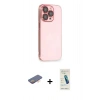 MARSİLYAN™- iPhone 13 Pro Max Kılıf Siluet Minimal Özel Seri - Şeffaf Pasifik Cam Ekran Koruyucu + Renkli Kamera Lens Koruma Cam - TU