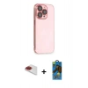 MARSİLYAN™- iPhone 13 Pro Max Kılıf Siluet Minimal Özel Seri - Siyah 18D Cam Ekran Koruyucu + Pers Alüminyum Kamera Lens - KI