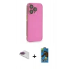 MARSİLYAN™- iPhone 13 Pro Max Kılıf Siluet Minimal Özel Seri - Siyah 18D Cam Ekran Koruyucu + Pers Alüminyum Kamera Lens - GI
