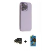MARSİLYAN™- iPhone 13 Pro Max Kılıf Siluet Minimal Özel Seri - Siyah 18D Cam Ekran Koruyucu + Raze Metal Kamera Lens - GD