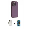 MARSİLYAN™- iPhone 13 Pro Max Kılıf Siluet Minimal Özel Seri - Siyah 18D Cam Ekran Koruyucu + Shine Kamera Lens - GD