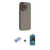 MARSİLYAN™- iPhone 13 Pro Max Kılıf Siluet Minimal Özel Seri - Siyah 18D Cam Ekran Koruyucu + Shine Kamera Lens Koruma Cam - MI