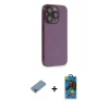 MARSİLYAN™- iPhone 13 Pro Max Kılıf Siluet Minimal Özel Seri - Siyah 18D Cam Ekran Koruyucu + Shine Kamera Lens Koruma Cam - GI