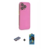 MARSİLYAN™- iPhone 13 Pro Max Kılıf Siluet Minimal Özel Seri - Siyah 18D Cam Ekran Koruyucu + Turuncu Renkli Kamera Lens Koruma Cam