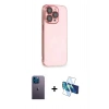 MARSİLYAN™- iPhone 13 Pro Max Kılıf Siluet Minimal Özel Seri - Siyah 3D Antistatik Cam Ekran Koruyucu + Neon Fosforlu Kamera Lens - MI