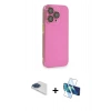 MARSİLYAN™- iPhone 13 Pro Max Kılıf Siluet Minimal Özel Seri - Siyah 3D Antistatik Cam Ekran Koruyucu + Pers Alüminyum Kamera Lens - LT
