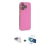 MARSİLYAN™- iPhone 13 Pro Max Kılıf Siluet Minimal Özel Seri - Siyah 3D Antistatik Cam Ekran Koruyucu + Pers Alüminyum Kamera Lens - GI