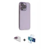 MARSİLYAN™- iPhone 13 Pro Max Kılıf Siluet Minimal Özel Seri - Siyah 3D Antistatik Cam Ekran Koruyucu + Pers Alüminyum Kamera Lens - GI