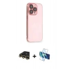 MARSİLYAN™- iPhone 13 Pro Max Kılıf Siluet Minimal Özel Seri - Siyah 3D Antistatik Cam Ekran Koruyucu + Raze Metal Kamera Lens - GD