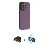 MARSİLYAN™- iPhone 13 Pro Max Kılıf Siluet Minimal Özel Seri - Siyah 3D Antistatik Cam Ekran Koruyucu + Raze Metal Kamera Lens - GD