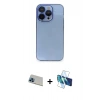 MARSİLYAN™- iPhone 13 Pro Max Kılıf Siluet Minimal Özel Seri - Siyah 3D Antistatik Cam Ekran Koruyucu + Rainbow Kamera Lens Koruma Cam - MI